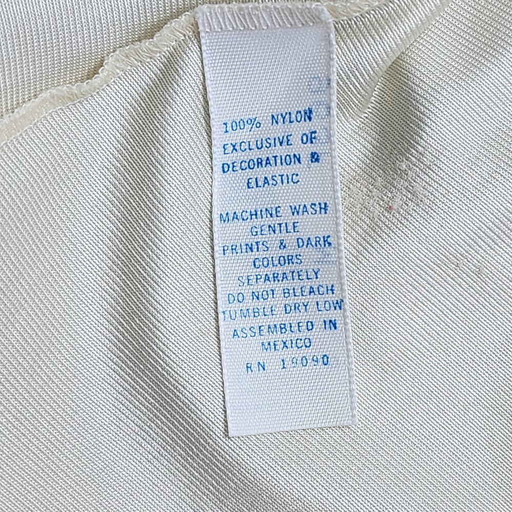Vintage Olga‎ Half Slip Women's Size M Beige Nylon Lace Trim Bow Skirt Pull On - Picture 6 of 9